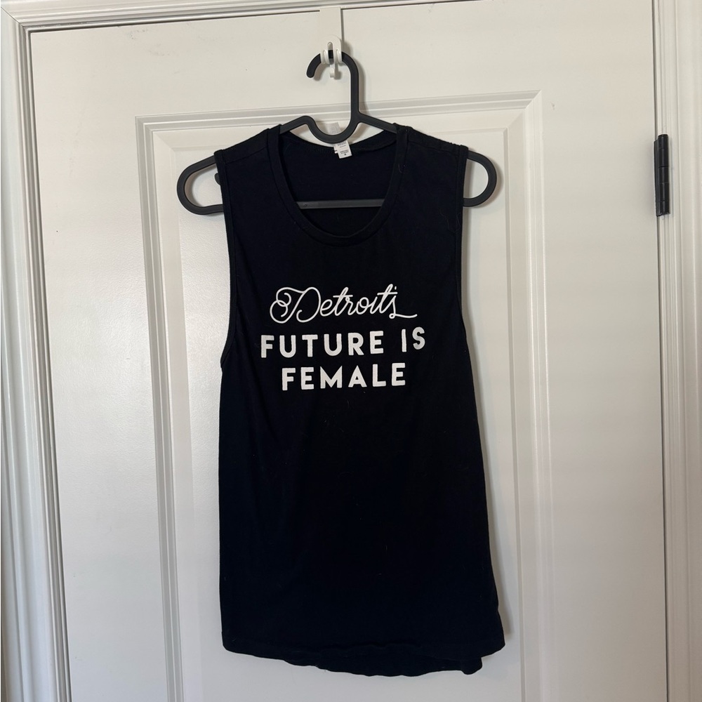 Detroit’s FUTURE IS FEMALE Black Sleeveless Top